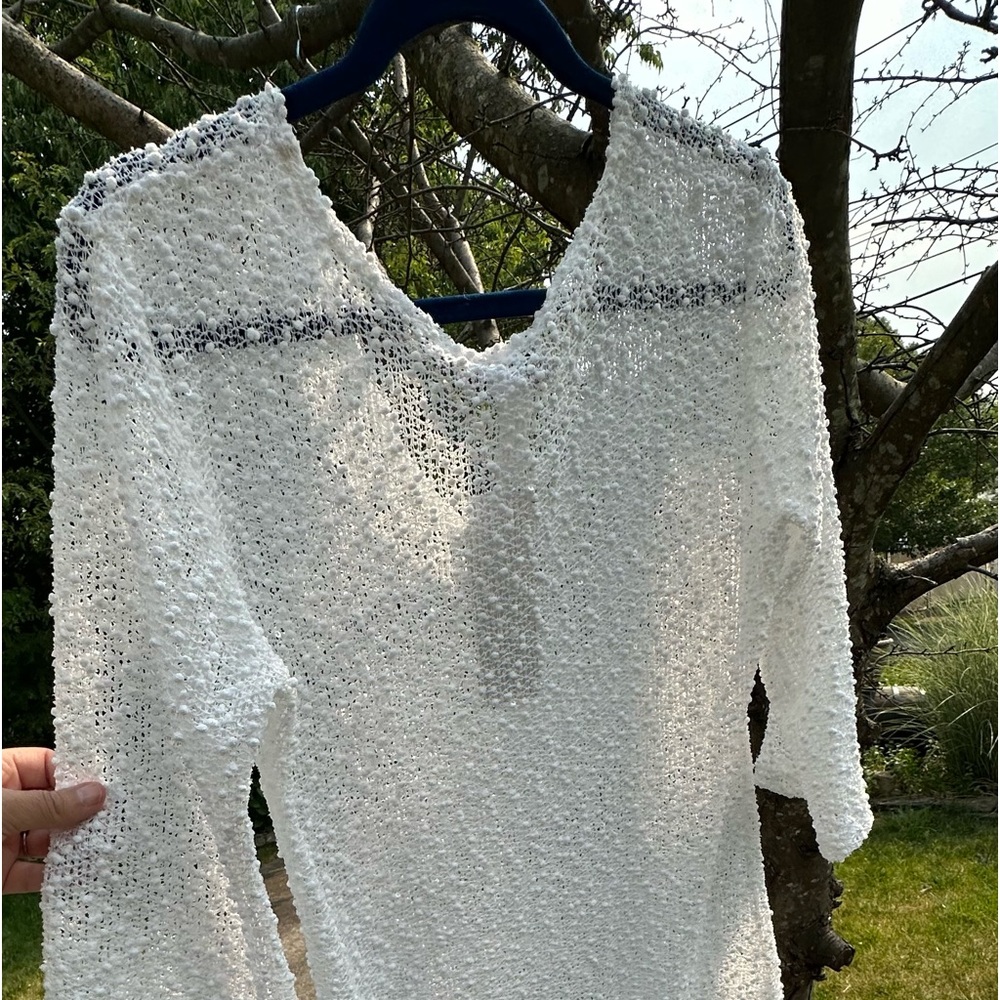 J. Valdi white cover up with clear sequins